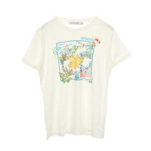 [Used] Dior Short-Sleeve T-Shirt, Dior Souvenir Print, White Cotton T-Shirt, Women's, Used A