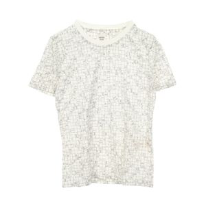 [Used] Hermes HERMES Short-Sleeve T-Shirt Bolduc Check Crew Neck 5E4645DK White Cotton T-Shirt Women's Used A