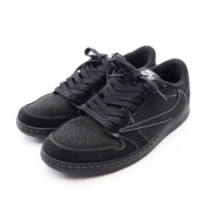 [Used] Nike x Travis Scott Cactus Jack Air Jordan 1 Low OG SP Black Phantom DM7866-01 Leather Suede Sneakers for Men - Used B