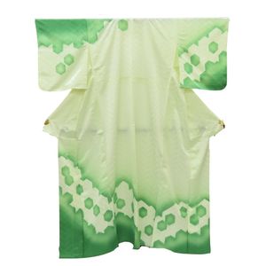 無襯裡正式和服（半正式），採用合成纖維製成 [二手]