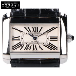 Cartier 폴리싱 완료 W6300755 SS×레더 탱크 디반 LM AT -【중고】