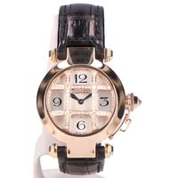Cartier 폴리싱 완료 750YG 파샤 32 그리드 D 컨벡스 WJ11951G K18×다이아몬드 쿼츠 시계 -【중고】