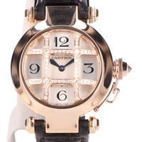 Cartier 폴리싱 완료 750YG 파샤 32 그리드 D 컨벡스 WJ11951G K18×다이아몬드 쿼츠 시계 -【중고】