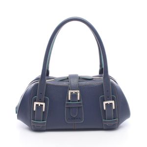[Used] Loewe LOEWE handbag Senda navy/emerald green leather Senda women's Used B