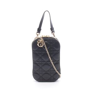 [Used] Dior Handbag LADY DIOR Lady Dior Phone Holder Cannage S0872ONMJ_M900 Black Leather Lady Dior Call'in Dior Phone Holder