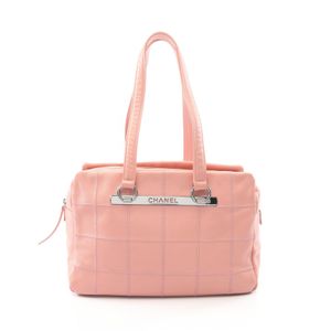 [Used] Chanel CHANEL Tote Bag Chocolate Bar Pink Caviar Skin (Grained Calf) Chocolate Bar Boston Bag Women's Used B