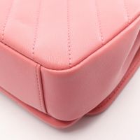 [중고] Chanel 샤넬 숄더백 쉐브론 V스티치 탑 핸들 2WAY 핑크 레더 쉐브론 V스티치 탑 핸들 2way 체인 숄더백