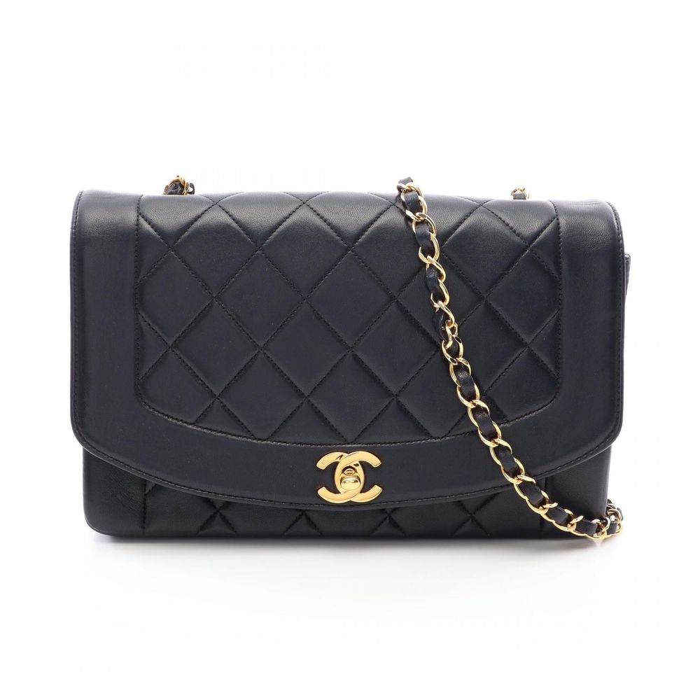 [중고] Chanel 샤넬 숄더백 마틀라세 다이애나 플랩 A01165 블랙 램스킨(양가죽) 마틀라세 다이애나 체인 숄더백 여성용