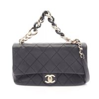 【중고】 Chanel 샤넬 숄더백 라지 플랩 백 마틀라세 2WAY 블랙 레더 마틀라세 체인 숄더백 여성용 Used A