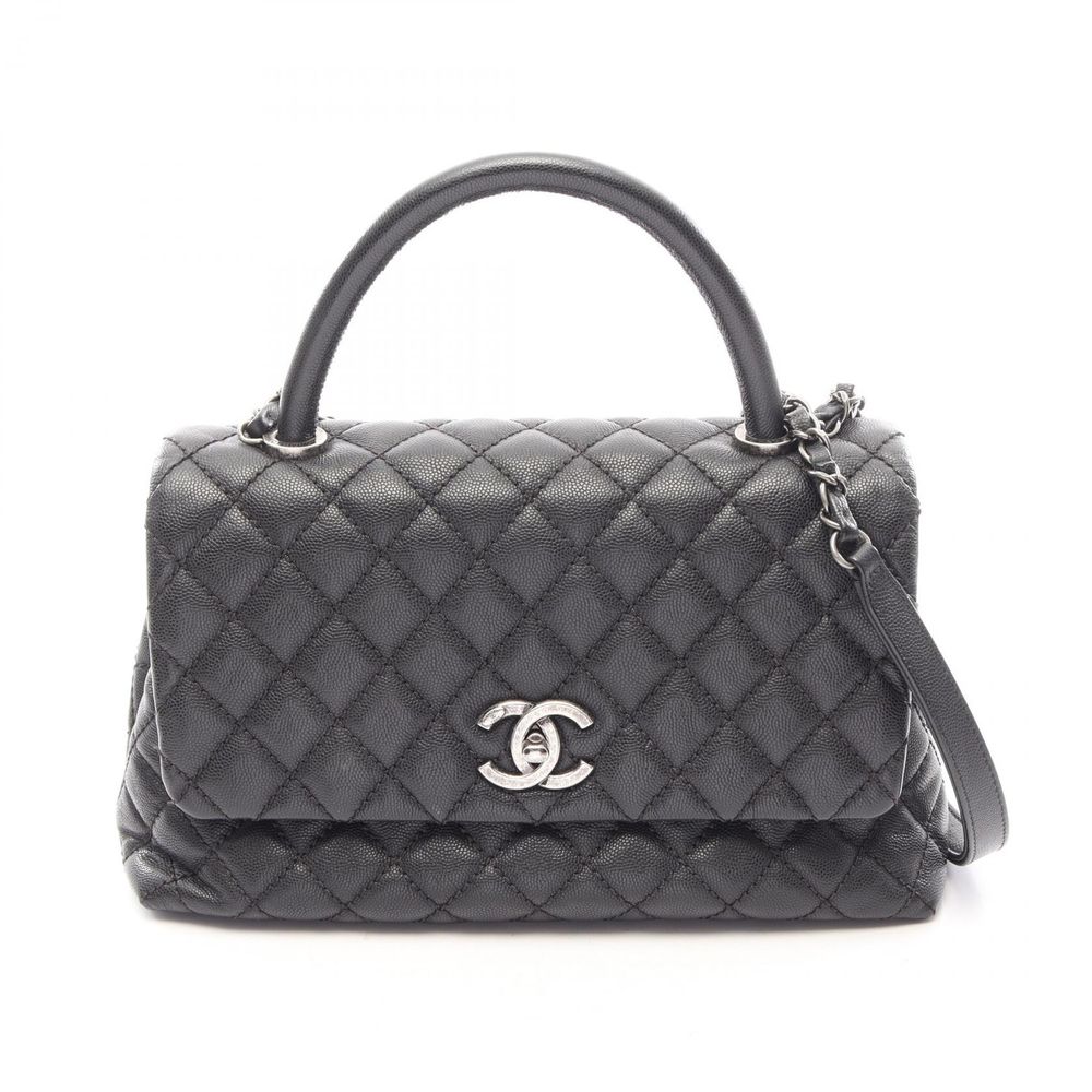 [중고] Chanel 샤넬 손가방 코코핸들 29 탑핸들 플랩 백 마틀라세 2WAY 블랙 캐비어 스킨(그레인드 카프) 코코핸들 마틀라세 2way 체인 숄더백