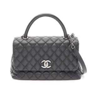 [중고] Chanel 샤넬 손가방 코코핸들 29 탑핸들 플랩 백 마틀라세 2WAY 블랙 캐비어 스킨(그레인드 카프) 코코핸들 마틀라세 2way 체인 숄더백