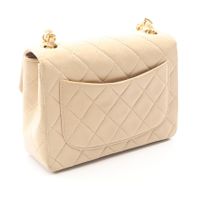 [중고] Chanel 샤넬 숄더백 미니 마틀라세 라이트 베이지 램스킨(양가죽) 미니 마틀라세 체인 숄더백 여성용 Used A