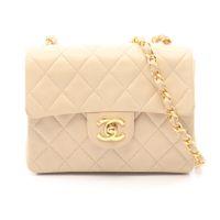 [중고] Chanel 샤넬 숄더백 미니 마틀라세 라이트 베이지 램스킨(양가죽) 미니 마틀라세 체인 숄더백 여성용 Used A