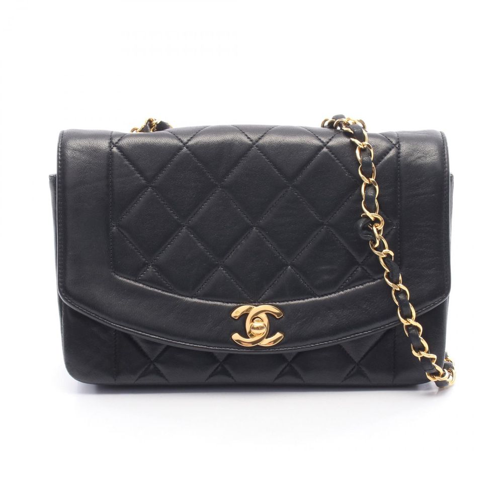 [중고] Chanel 샤넬 숄더백 마틀라세 다이애나 플랩 A01164 블랙 램스킨(양가죽) 마틀라세 다이애나 체인 숄더백 여성용