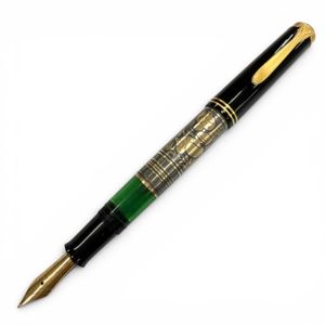 Excellent condition ▼PERIKAN Vintage M700 Toledo Fountain Pen, 18K EF nib, discontinued model, early version, 1980s, black and gold, men's.