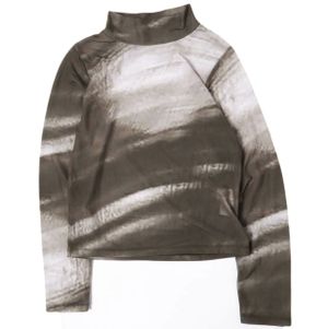 RBS Ray BEAMS 24AW Made in Japan Gradient Print High Neck Top 61-14-0786-101 ONE SIZE BROWN Sample Item Sheer Cut and Sew Top [Used] [RBS Ray BEAMS]