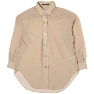 MIU 20SS Made in Japan SHEER SHIRT MN201T15 ONE SIZE BEIGE Long Sleeve Top [Used] [Munich]