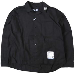in・stru(mental). Instrumental Maison MIHARA YASUHIRO 25AW Cotton High Density Oxford Long-sleeve Shirt I12SH011-0 48 BLACK Long-sleeved Open Color Top [Used]