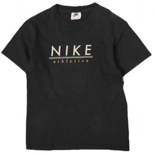NIKE White Tag 90s Logo Print T-Shirt S Black Short Sleeve Vintage Old Top [Used] [NIKE]