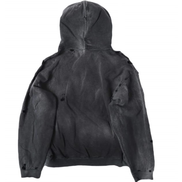 LOCAL AUTHORITY ローカルオーソリティー 25AW アメリカ製 LA Slash Destroyed Hoodie スラッシュ デストロイド フーディー XL BLACK 定価72,600円 ダメージ加工 裏起毛 スウェットプルオーバーパーカー トップス【中古】【LOCAL AUTHORITY】 LOCAL AUTHORITY ローカルオーソリティー 25AW アメリカ製 LA Slash