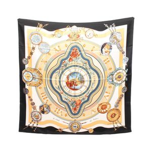 【二手】Hermes 爱马仕 方巾 Carre 90 parmi les fleurs je compte les heures 真丝方巾 女士 A级