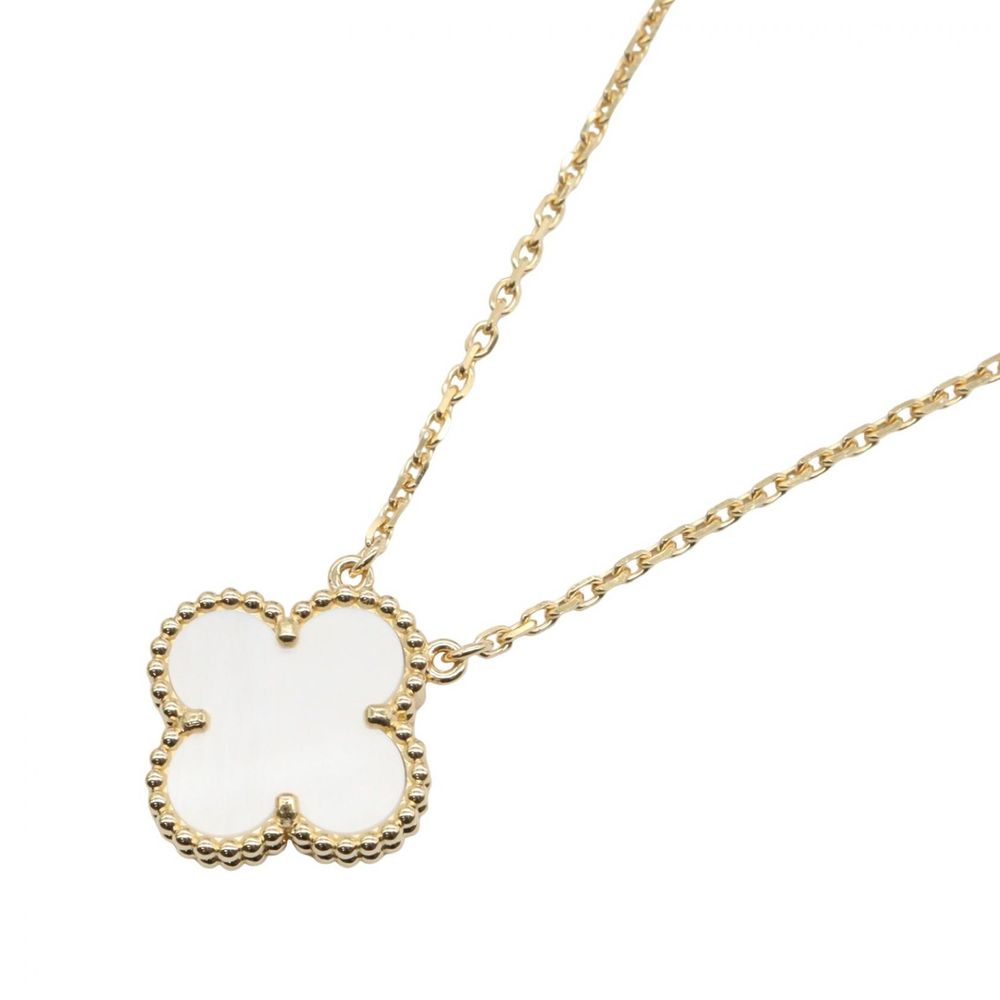 [Pre-owned] Van Cleef & Arpels Vintage Alhambra Necklace, Mother of Pearl, VCARA45900, Neck size 37/41.5cm, K18 (Yellow Gold)