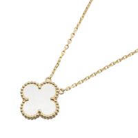 [Pre-owned] Van Cleef & Arpels Vintage Alhambra Necklace, Mother of Pearl, VCARA45900, Neck size 37/41.5cm, K18 (Yellow Gold)