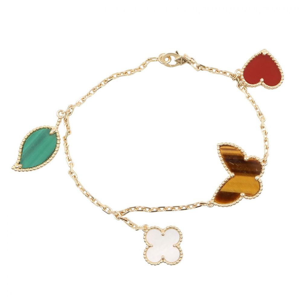 [Pre-owned] Van Cleef & Arpels Lucky Alhambra 4-motif bracelet VCARD79600, wrist size 18cm, K18 (yellow gold) Lucky Alhambra 4-motif bracelet