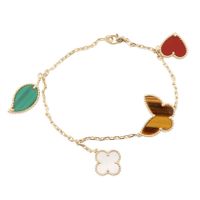 [Pre-owned] Van Cleef & Arpels Lucky Alhambra 4-motif bracelet VCARD79600, wrist size 18cm, K18 (yellow gold) Lucky Alhambra 4-motif bracelet