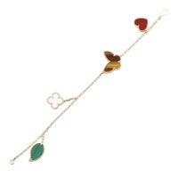 [Pre-owned] Van Cleef & Arpels Lucky Alhambra 4-motif bracelet VCARD79600, wrist size 18cm, K18 (yellow gold) Lucky Alhambra 4-motif bracelet