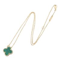 [Pre-owned] Van Cleef & Arpels Vintage Alhambra Malachite Necklace VCARO9VA00 Neck circumference 37.5/42cm K18 (Yellow Gold) Vintage Alhambra Malachite Necklace