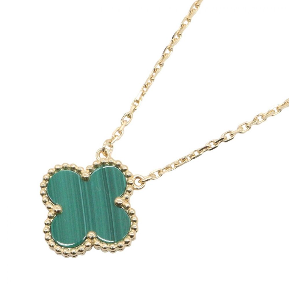 [Pre-owned] Van Cleef & Arpels Vintage Alhambra Malachite Necklace VCARO9VA00 Neck circumference 37.5/42cm K18 (Yellow Gold) Vintage Alhambra Malachite Necklace