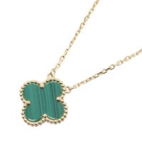 [Pre-owned] Van Cleef & Arpels Vintage Alhambra Malachite Necklace VCARO9VA00 Neck circumference 37.5/42cm K18 (Yellow Gold) Vintage Alhambra Malachite Necklace
