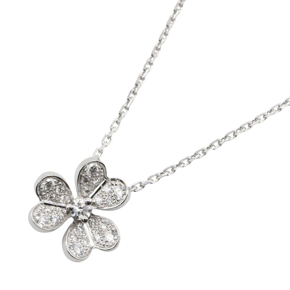 [Pre-owned] Van Cleef & Arpels Frivole Diamond Necklace Mini VCARP3W300, Neck size 38/40cm, K18WG (White Gold), Diamond Frivole Diamond Necklace Mini
