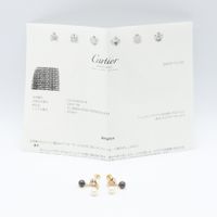 [Pre-owned] Cartier Trinity Pearl Earrings, K18 (Yellow Gold) and K18WG (White Gold), Women's Trinity Pearl Earrings, Used A