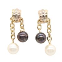 [Pre-owned] Cartier Trinity Pearl Earrings, K18 (Yellow Gold) and K18WG (White Gold), Women's Trinity Pearl Earrings, Used A