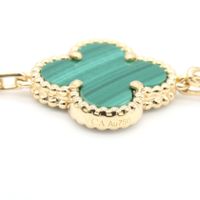 [Pre-owned] Van Cleef & Arpels Vintage Alhambra 5 Motif Malachite Bracelet VCARL80900 Wrist size 17.5cm K18 (Yellow Gold)