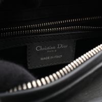 [Pre-owned] Dior Lady Dior Cannage 2-Way Handbag, Matte Black Leather, Women's Tote Bag