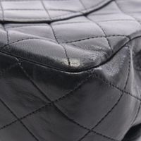[Pre-owned] Chanel Matelassé Shoulder Bag, Double Flap, Black Lambskin (Sheepskin Leather), Chain Shoulder Bag, Women's.