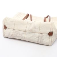 [Used] Prada PRADA Tote Bag MISTOLINO+VITEL 1BG347 Ivory/Beige Canvas Leather Small Linen Blend Tote Bag Women's Used B