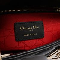 [Pre-owned] Dior My ABCDior Lady Dior Small Cannage 2-Way Handbag, Black Leather, Lady Dior MY ABCDIOL 2-Way Tote Small