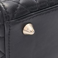 [Pre-owned] Dior My ABCDior Lady Dior Small Cannage 2-Way Handbag, Black Leather, Lady Dior MY ABCDIOL 2-Way Tote Small