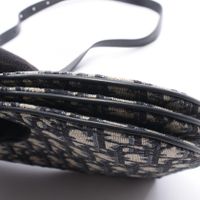 [Pre-owned] Dior SADDLE Shoulder Bag, Saddle Pouch, Oblique, Navy/Ivory Canvas Leather, Oblique Saddle Pouch Shoulder Bag