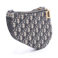 [Pre-owned] Dior SADDLE Shoulder Bag, Saddle Pouch, Oblique, Navy/Ivory Canvas Leather, Oblique Saddle Pouch Shoulder Bag