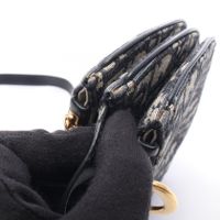 [Pre-owned] Dior SADDLE Shoulder Bag, Saddle Pouch, Oblique, Navy/Ivory Canvas Leather, Oblique Saddle Pouch Shoulder Bag