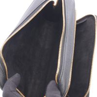 [Used] Dior Shoulder Bag, Caro Double Pouch, Black Leather, Caro Double Pouch Shoulder Bag, Women's, Used A