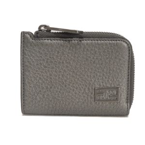 Pre-owned FENDI Cuoio Roma Zip Coin Purse in Metallic Gray with Logo, L-shaped Zipper, Compartment, Card Case, Pass Case, Gusseted Wallet, FF Logo, Graphite Coin Case, 7M0330 AJJ1 F1HR3