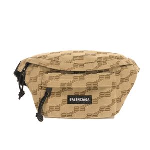 Used BALENCIAGA Signature Medium Belt Bag Logo Waist Pouch Unused BB Monogram Beige Body Bag 713042 210HH 2755