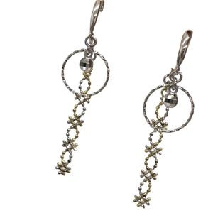 Ear clip earrings, K18WG white gold/K18 gold, 1.7g, women's [Used]