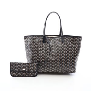 【二手】Goyard GOYARD Louis PM 手提包，黑/白/ブラウンPVC 塗佈帆布皮革，女款，二手 A